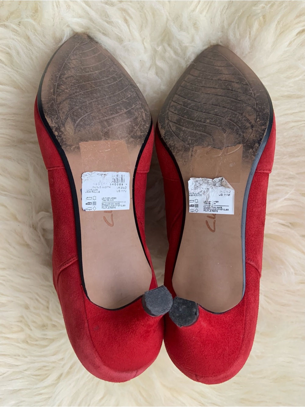 CLARKS Short Suede Kitten Heel Booties (Sz 42.5) - Picture 8 of 8
